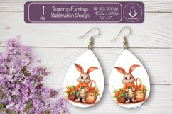 Easter earrings sublimation Easter bunny teardrop earring Product Image 1