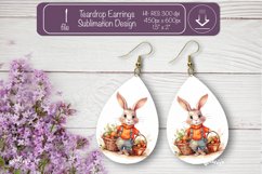 Easter earrings sublimation Easter bunny teardrop earring Product Image 1