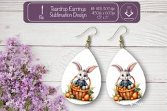 Easter earrings sublimation Easter bunny teardrop earring Product Image 1