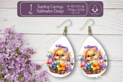 Easter earrings sublimation Easter chick teardrop earring Product Image 1