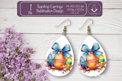 Easter earrings sublimation Easter egg teardrop earring png Product Image 1