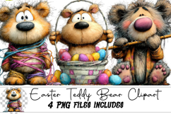 Easter Teddy Bear Clipart Product Image 1
