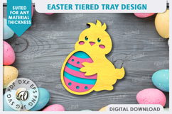 Easter Chick. Easter Decor SVG. Easter Tiered Tray Laser Cut Product Image 1