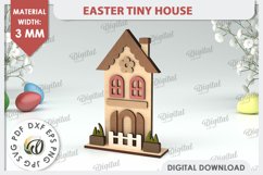 Wooden Easter House Laser Cut. Easter Tiny House SVG Product Image 1