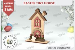 Wooden Easter House Laser Cut. Easter Tiny House SVG Product Image 1