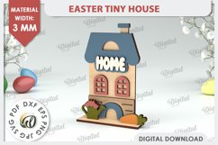 Wooden Easter House Laser Cut. Easter Tiny House SVG Product Image 1