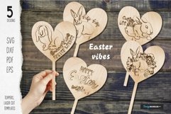 Easter toppers laser cut file engravement dxf Product Image 1