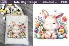 Cute Bunny Easter Sublimation | Easter Hunter Tote Bag Product Image 1