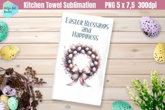 Pink Easter Kitchen Towel Sublimation Product Image 1