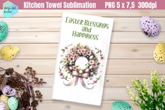 Pink Easter Kitchen Towel Sublimation Product Image 1