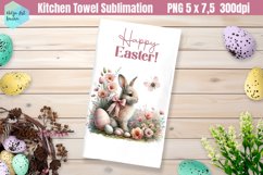 Pink Easter Kitchen Towel Sublimation | Happy Easter Product Image 1