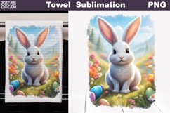 Easter Bunny Kitchen Towel | Easter Towel Sublimation Product Image 1