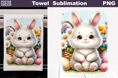 Easter Bunny Kitchen Towel | Easter Towel Sublimation Product Image 1