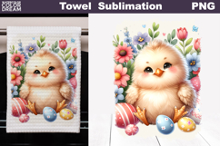Easter Chicken Kitchen Towel | Easter Towel Sublimation Product Image 1