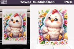 Easter Chicken Kitchen Towel | Easter Towel Sublimation Product Image 1