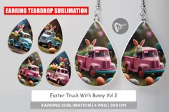 Earring Teardrop Easter Truck With Bunny Product Image 1