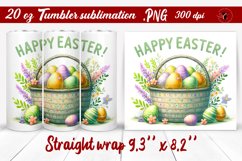 Easter Tumbler wrap | Cute Easter basket with eggs Product Image 1