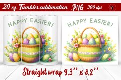 Easter Tumbler wrap | Cute Easter basket with eggs Product Image 1