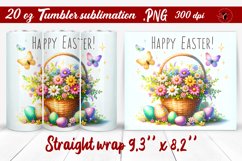 Easter Tumbler wrap | Cute Easter basket with eggs Product Image 1