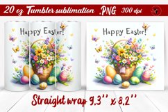 Easter Tumbler wrap | Cute Easter basket with eggs Product Image 1
