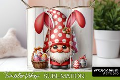 Easter Tumbler Sublimation Design - Easter Bunny Gnome Wrap