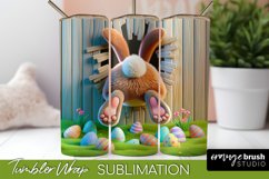 Easter Tumbler Sublimation - Easter Bunny Hole in Wall Print