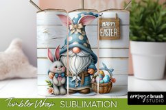 Easter Tumbler Sublimation Wrap - Easter Bunny Gnome Design