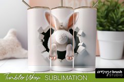 Easter Tumbler Wrap - 3D Easter Bunny Tumbler Sublimation 