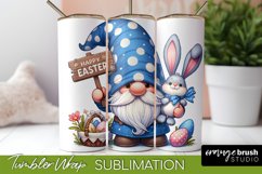 Easter Tumbler Wrap - Easter Bunny Gnome Sublimation Design