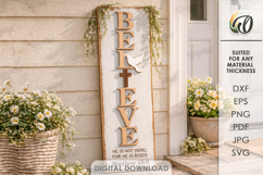 Easter Vertical Door Signs Bundle Laser Cut. Porch Sign SVG Product Image 8