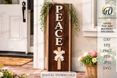Easter Vertical Door Sign Laser Cut. Porch Sign SVG Product Image 1