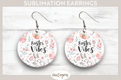 Easter Vibes v2 Round Earrings Sublimation Product Image 1