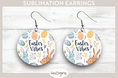 Easter Vibes v4 Round Earrings Sublimation Product Image 1