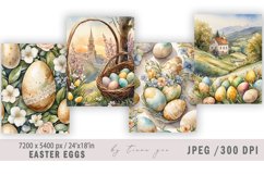 Easter eggs vintage watercolor illustrations - 4 Jpeg files Product Image 1