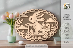 3D Easter Wall Sign Laser Cut. Easter Wall Decor SVG Product Image 1