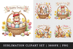 Easter clipart printable sublimation design png Product Image 1