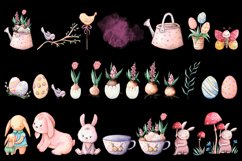 Happy Easter. Bunny Watercolor Elements clipArt Product Image 4