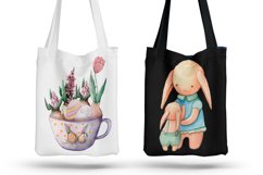 Happy Easter. Bunny Watercolor Elements clipArt Product Image 2