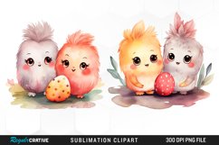 Easter watercolor Cute couple Illustration Clipart Product Image 1