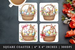 Easter square coaster sublimation, coasters design Product Image 1