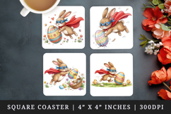 Easter square coaster sublimation, coasters design Product Image 1
