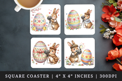 Easter square coaster sublimation, coasters design Product Image 1