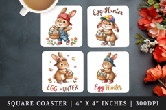 Easter square coaster sublimation, coasters design Product Image 1
