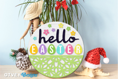 Easter Welcome Round Sign Lasercut Product Image 1