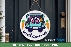 Easter Welcome Round Sign Lasercut Product Image 3