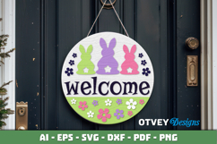 Easter Welcome Round Sign Lasercut Product Image 3