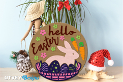 Easter Welcome Round Sign Lasercut Product Image 1