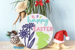Easter Welcome Round Sign Lasercut Product Image 1