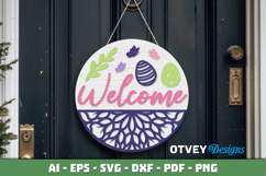 Easter Welcome Round Sign Lasercut Product Image 3