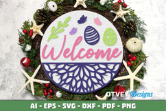 Easter Welcome Round Sign Lasercut Product Image 1